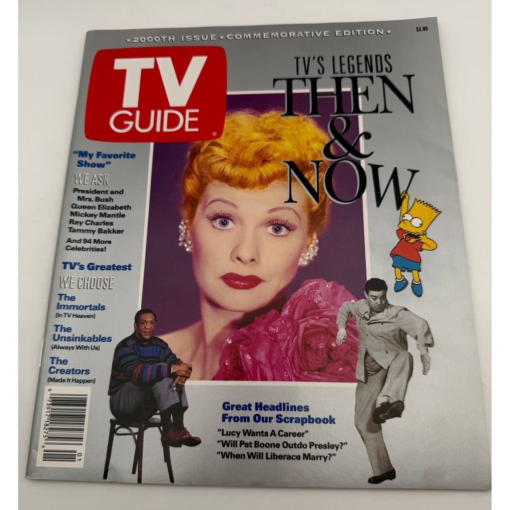 TV Guide 2000th Issue July 27 1991 Lucille Ball Bart Simpson Commemorative